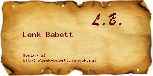 Lenk Babett névjegykártya